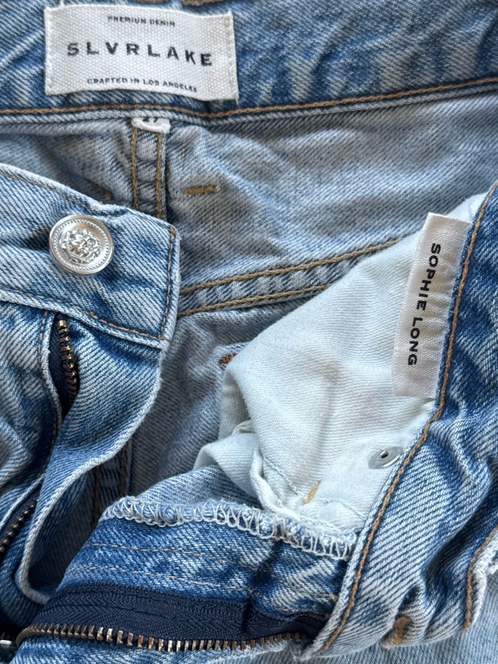 SLVRLAKE Light Blue Denim Jeans with Contrast Stitching
